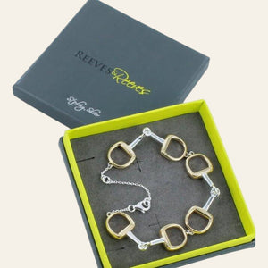 Reeves and Reeves Chunky Sterling Silver and Gold Plated Snaffle Bracelet - Equisafety