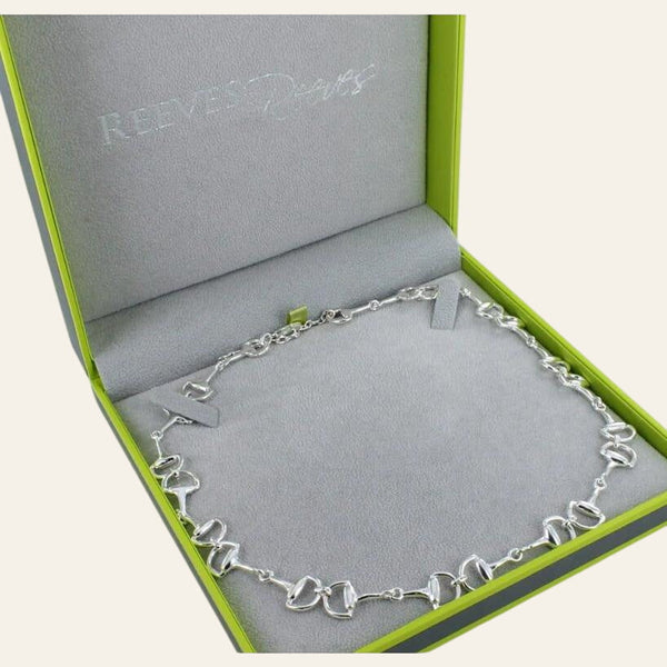 Reeves and Reeves Classic large sterling silver snaffle necklace - Equisafety