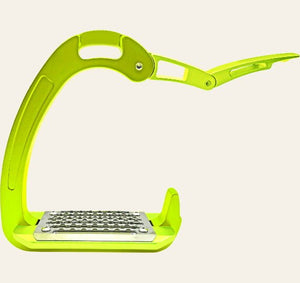 Equisafety safety stirrups single arm degree footplate hi vis pink