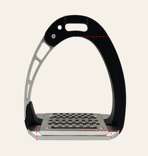 Equisafety safety stirrups single arm degree footplate red