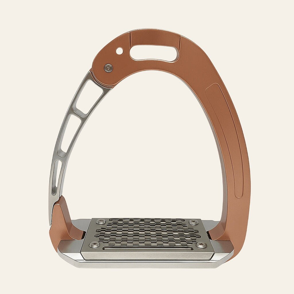equisafety caballus safety stirrups single arm action degree inclination red