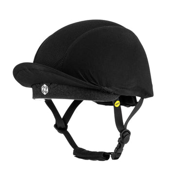 Charles Owen Phoenix Jockey Skull Riding Hat with MIPS - Silver Badge