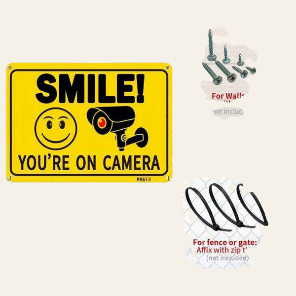 Smile You Are On Camera sign. - Equisafety