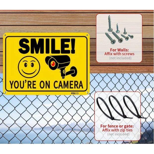 Smile You Are On Camera sign. - Equisafety