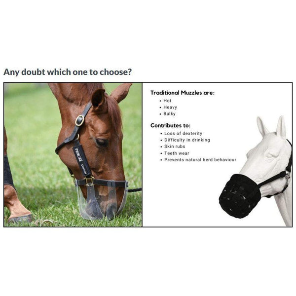 ThinLine Flexible Filly Grazing Muzzle - Equisafety