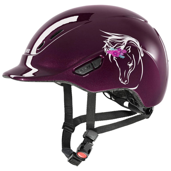 Uvex Kidoxx Dekor Riding Hat - Burgundy - Equisafety