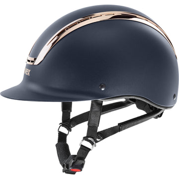 UVEX suxxeed chrome Riding Hat - black matt/coral - Equisafety