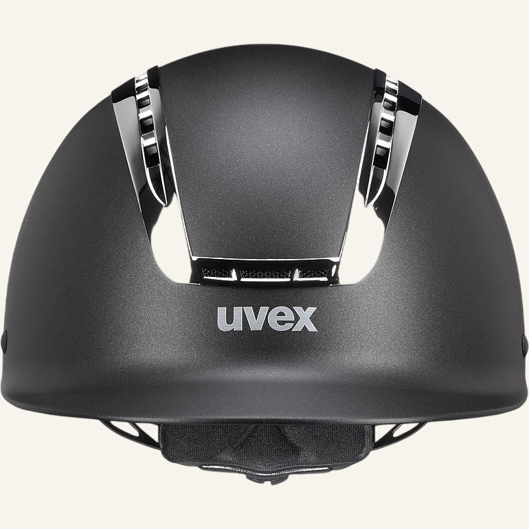UVEX suxxeed chrome Riding Hat - black matt/silver - Equisafety