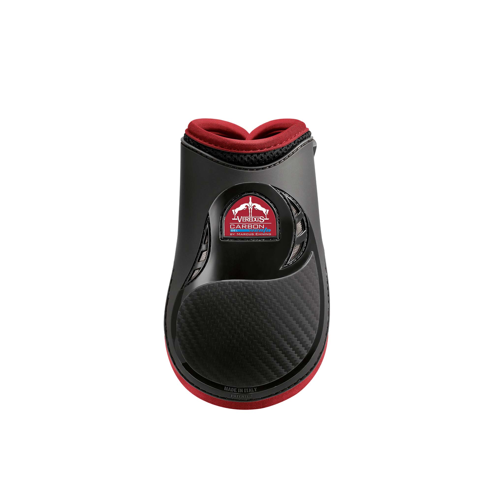 Verdus Carbon Gel Vento Rear Leg Fetlock Boot - Double Ventilation - Black/Bordeaux - Equisafety