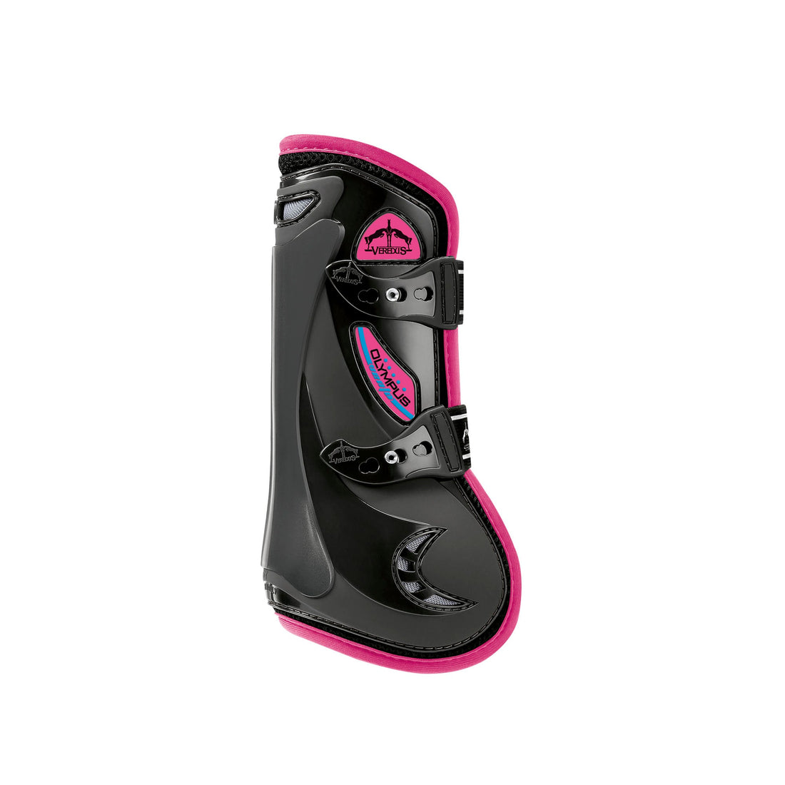 Veredus Olympus Vento Tendon Boot - Horse Front Leg - Black with Pink Edging - Equisafety