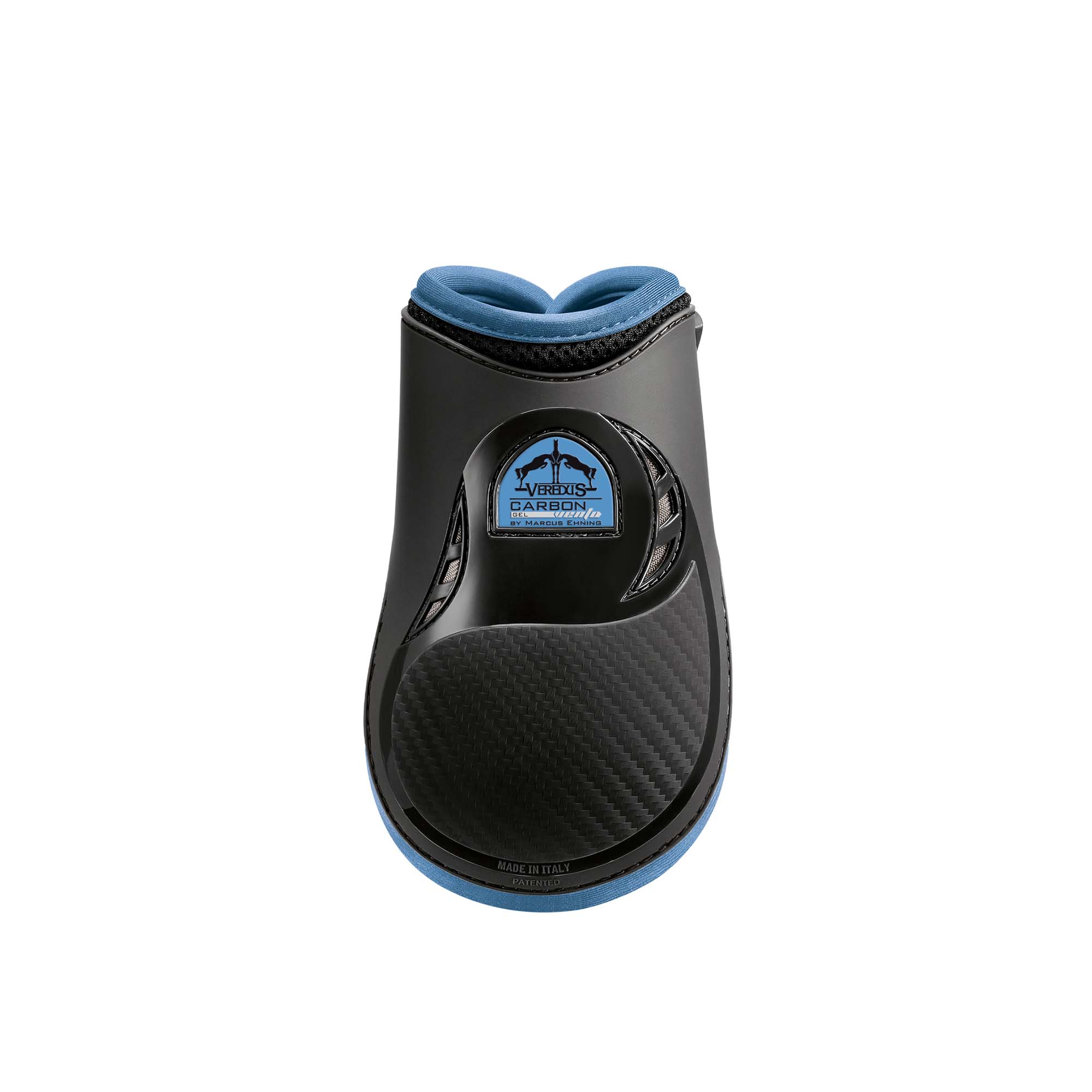 Veredus Carbon Gel Vento Rear Leg Fetlock Boot - Double Ventilation - Black/Light Blue