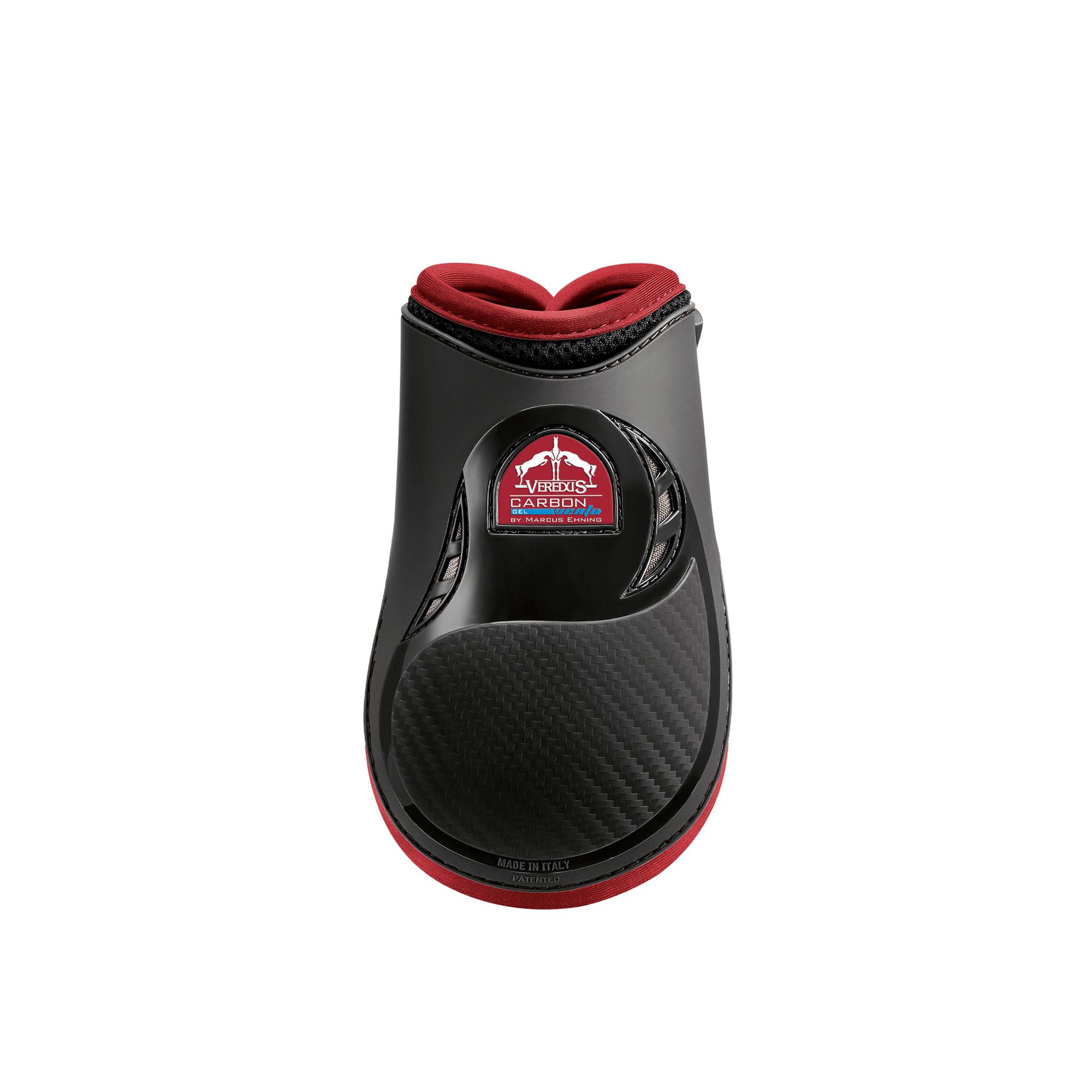 Verdus Carbon Gel Vento Rear Leg Fetlock Boot - Double Ventilation - Black/Bordeaux 