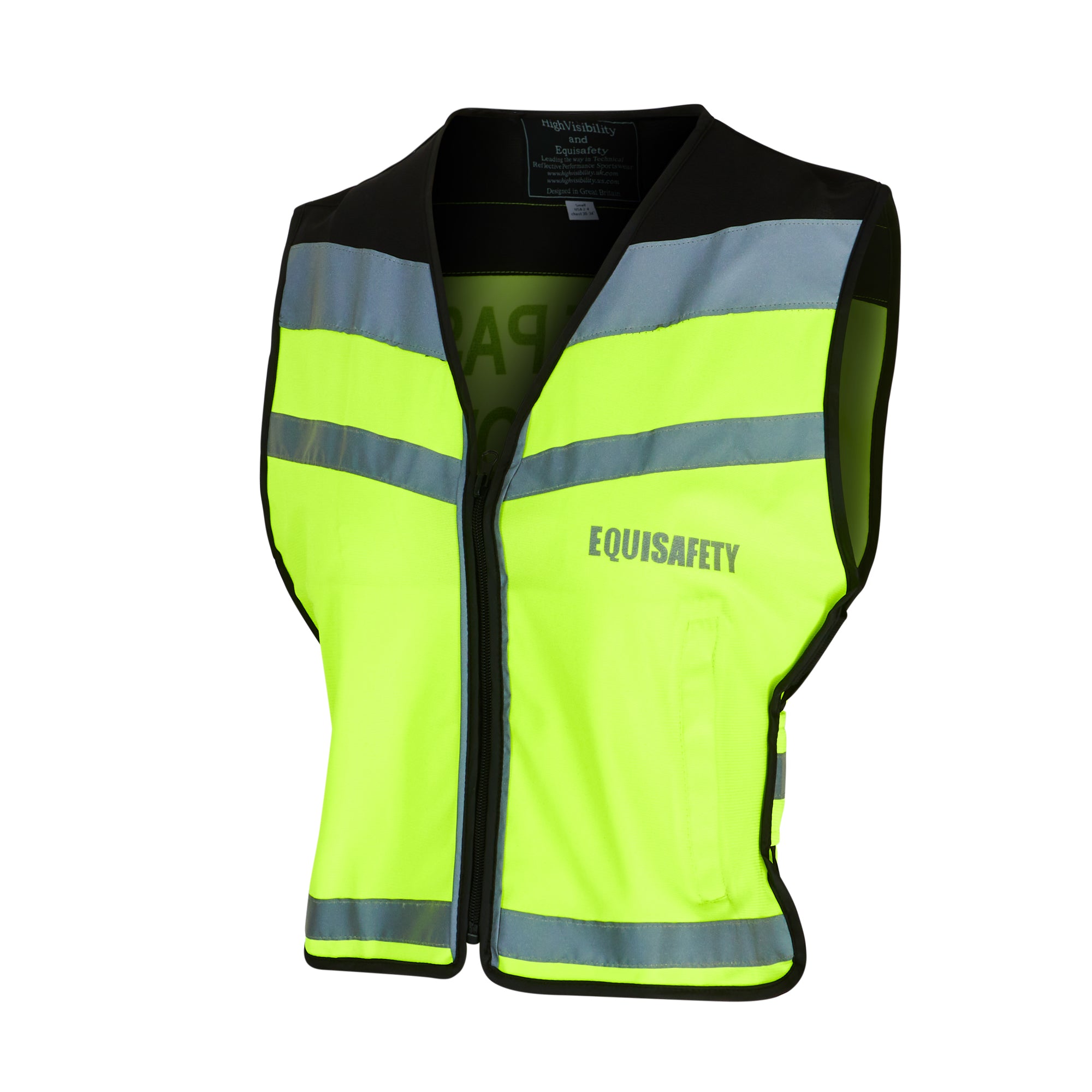 Equisafety Hi Vis CHILD Waistcoat - Yellow-Disabled Rider 