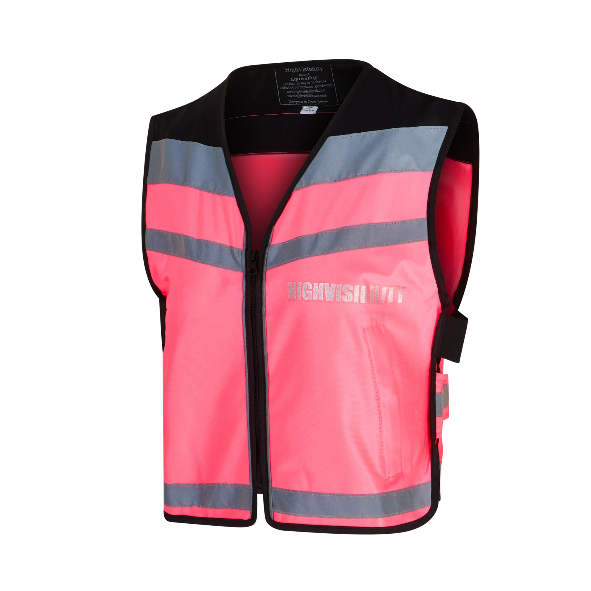 Equisafety Hi Vis CHILD Waistcoat - Pink - Disabled Rider 