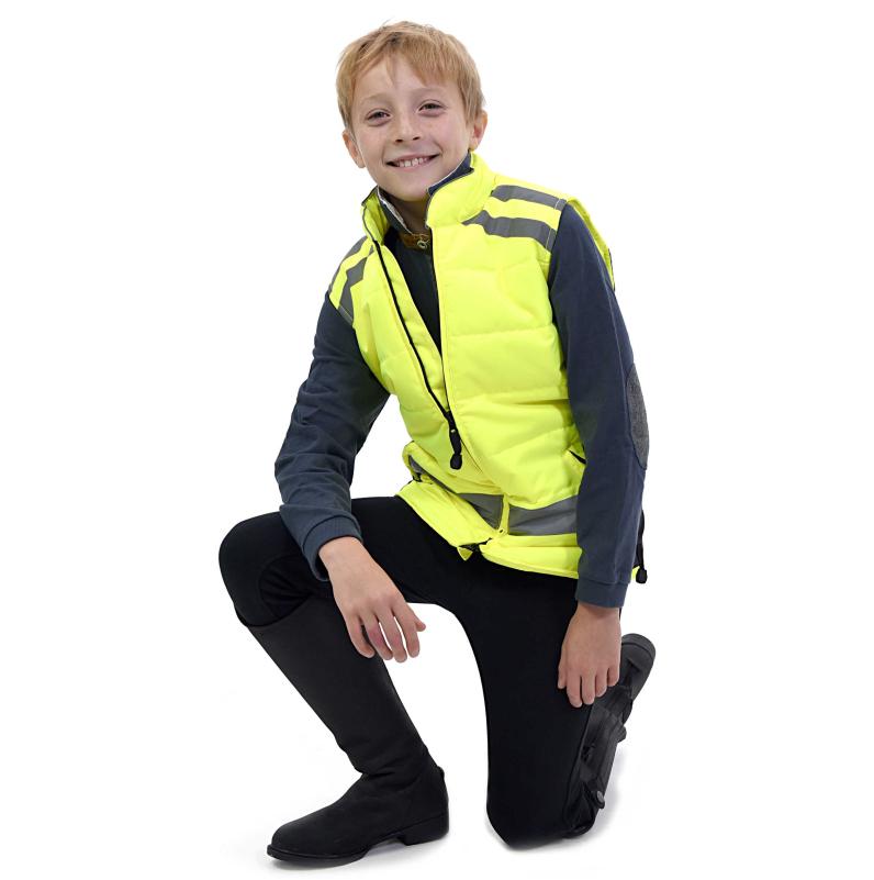 Equisafety CHILD Reflective Quilted Gilet - Yellow 