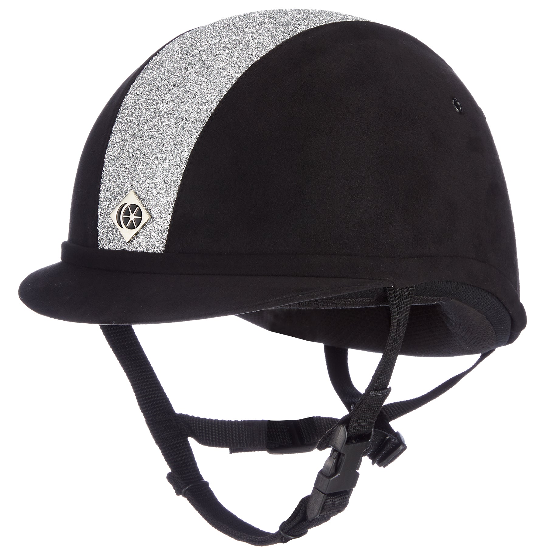 Charles Owen YR8 - Riding Hat - Sparkly Centre Black/Silver 